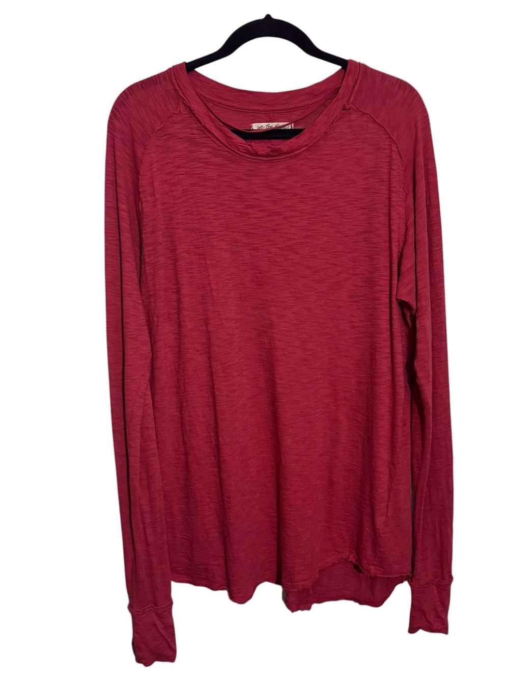 We The Free Size Small Maroon Long Sleeve Arden Top Cotton Blouse Beach Casual